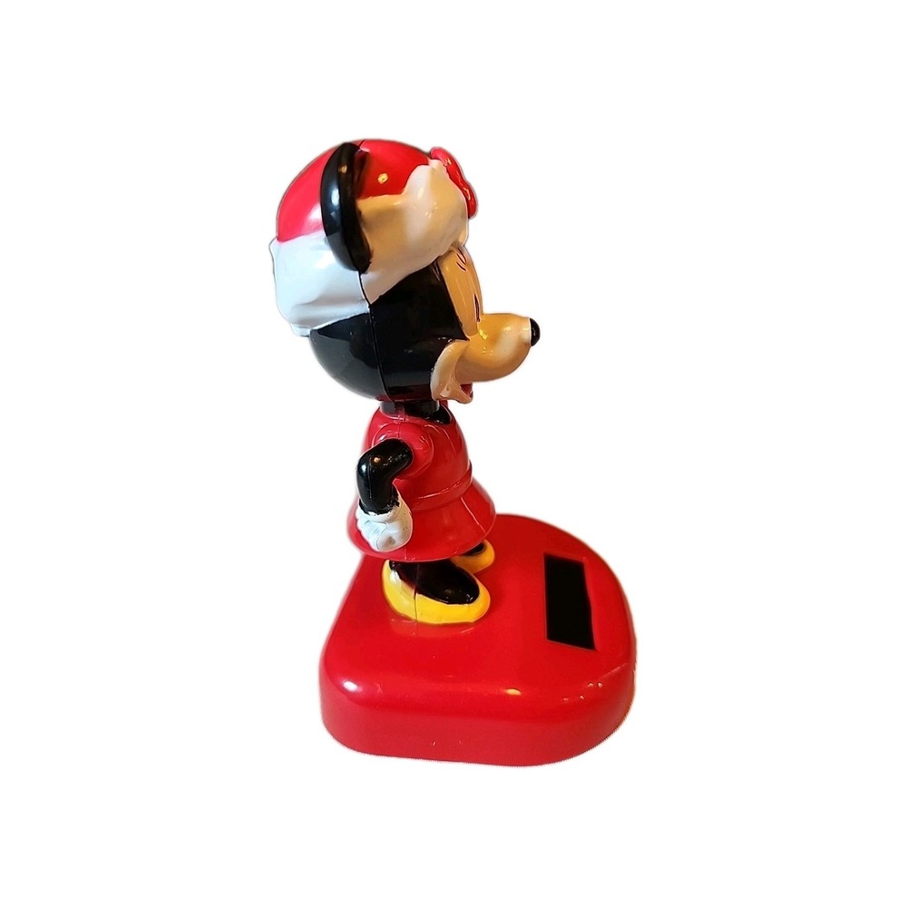 Vintage Style Disney Minnie Mouse in Santa Hat Bobble Head‎ Dancer Solar Powered - Picture 4 of 6